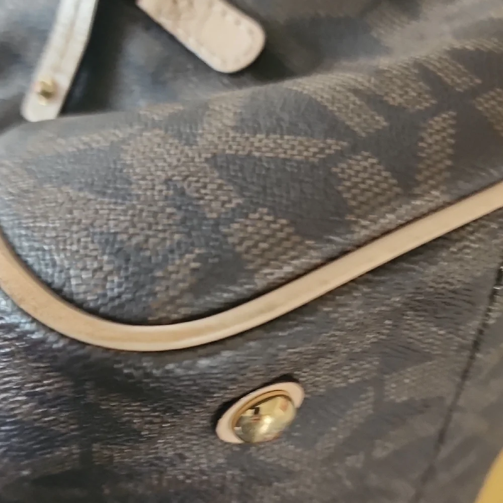 Michael Kors Monogram Brown and Tan Satchel